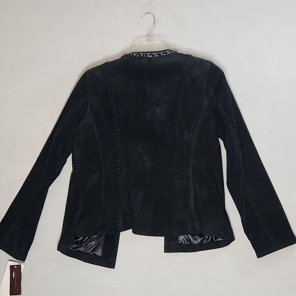 Hal Rubenstein Black Suede leather Blazer Jacket - Picture 7 of 10